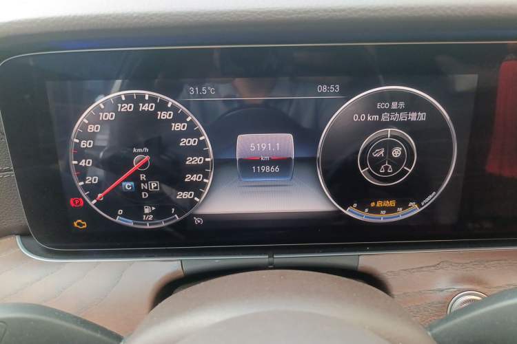 Used Mercedes-Benz E-Class 2019 E 300 L Luxury Model Odometer Close Up