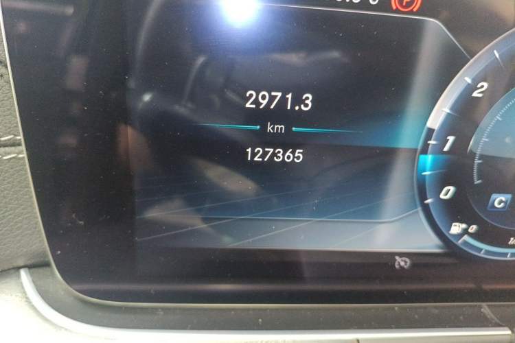 Used Mercedes-Benz E-Class 2019 E 300 L Sporty and Stylish Model Odometer Close Up
