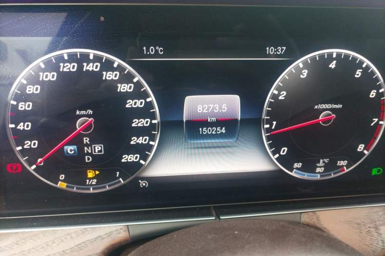 Used Mercedes-Benz E-Class 2019 E 300 L Luxury Model Odometer Close Up