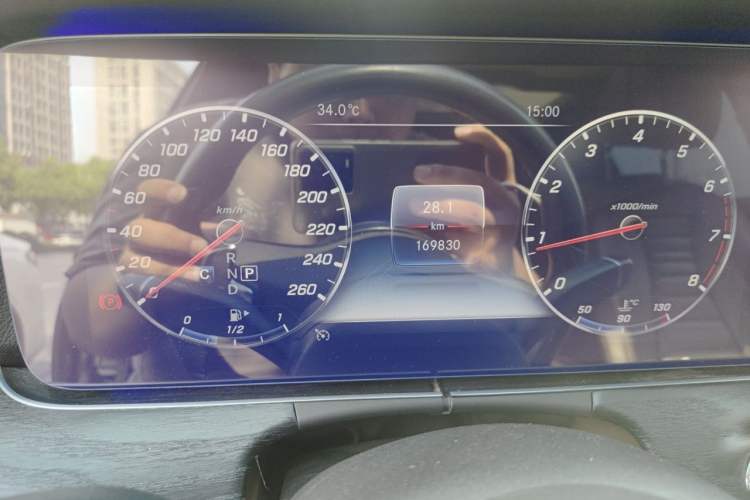 Used Mercedes-Benz E-Class 2019 E 300 L Sporty and Stylish Model Odometer Close Up