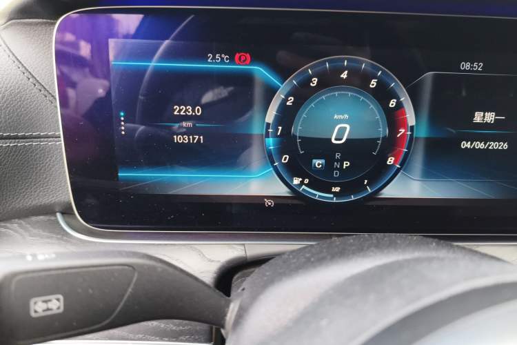 Used Mercedes-Benz E-Class 2019 E 300 L Sporty and Stylish Model Odometer Close Up