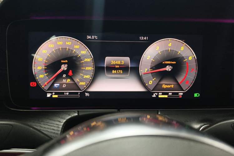 Used Mercedes-Benz E-Class 2019 E 300 L Sporty and Stylish Model Odometer Close Up