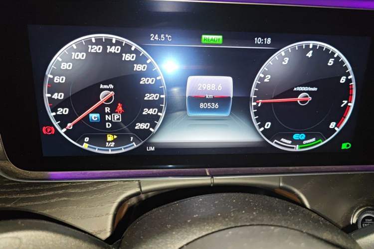 Used Mercedes-Benz E-Class 2019 E 260 L Sport 4MATIC Odometer Close Up