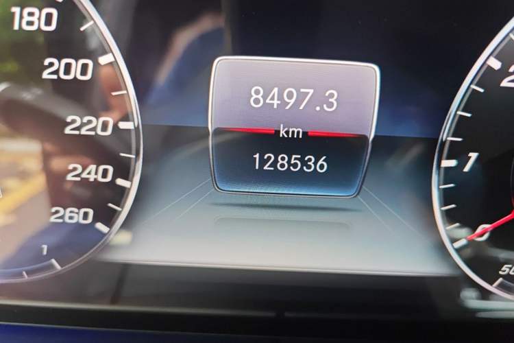 Used Mercedes-Benz E-Class 2019 E 300 L Sporty and Stylish Model Odometer Close Up