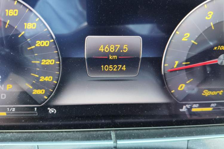 Used Mercedes-Benz E-Class 2019 E 300 L Sporty and Stylish Model Odometer Close Up