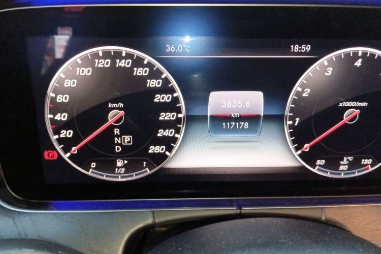 Used Mercedes-Benz E-Class 2019 E 300 L Sporty and Stylish Model Odometer Close Up