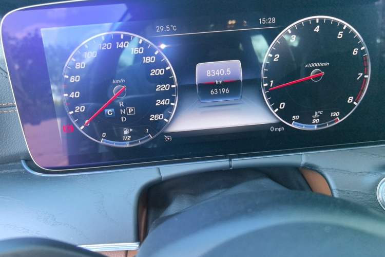 Used Mercedes-Benz E-Class 2019 E 200 4MATIC Coupe Odometer Close Up