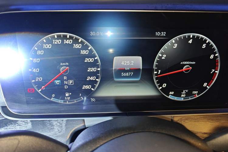 Used Mercedes-Benz E-Class 2019 E 200 4MATIC Coupe Odometer Close Up