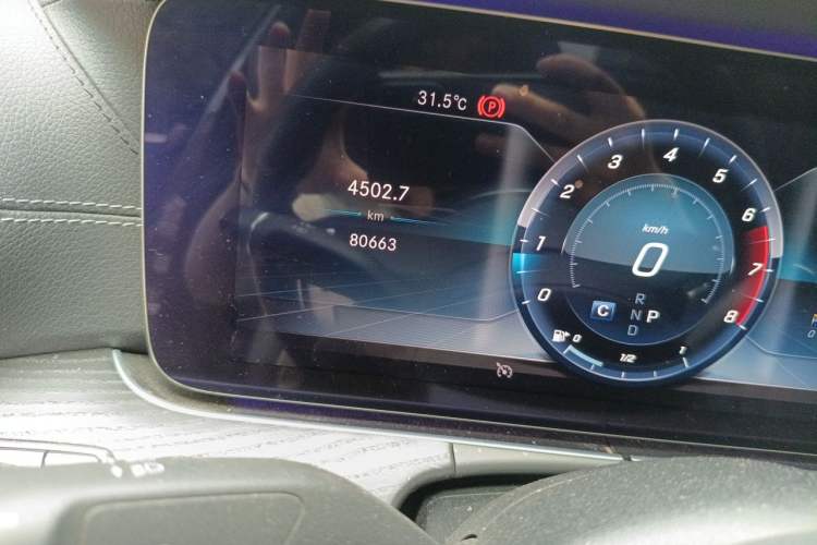 Used Mercedes-Benz E-Class 2019 E 300 L Sporty and Stylish Model Odometer Close Up
