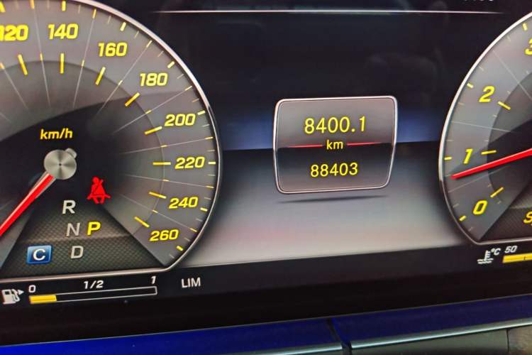 Used Mercedes-Benz E-Class 2019 E 300 L Luxury Model Odometer Close Up