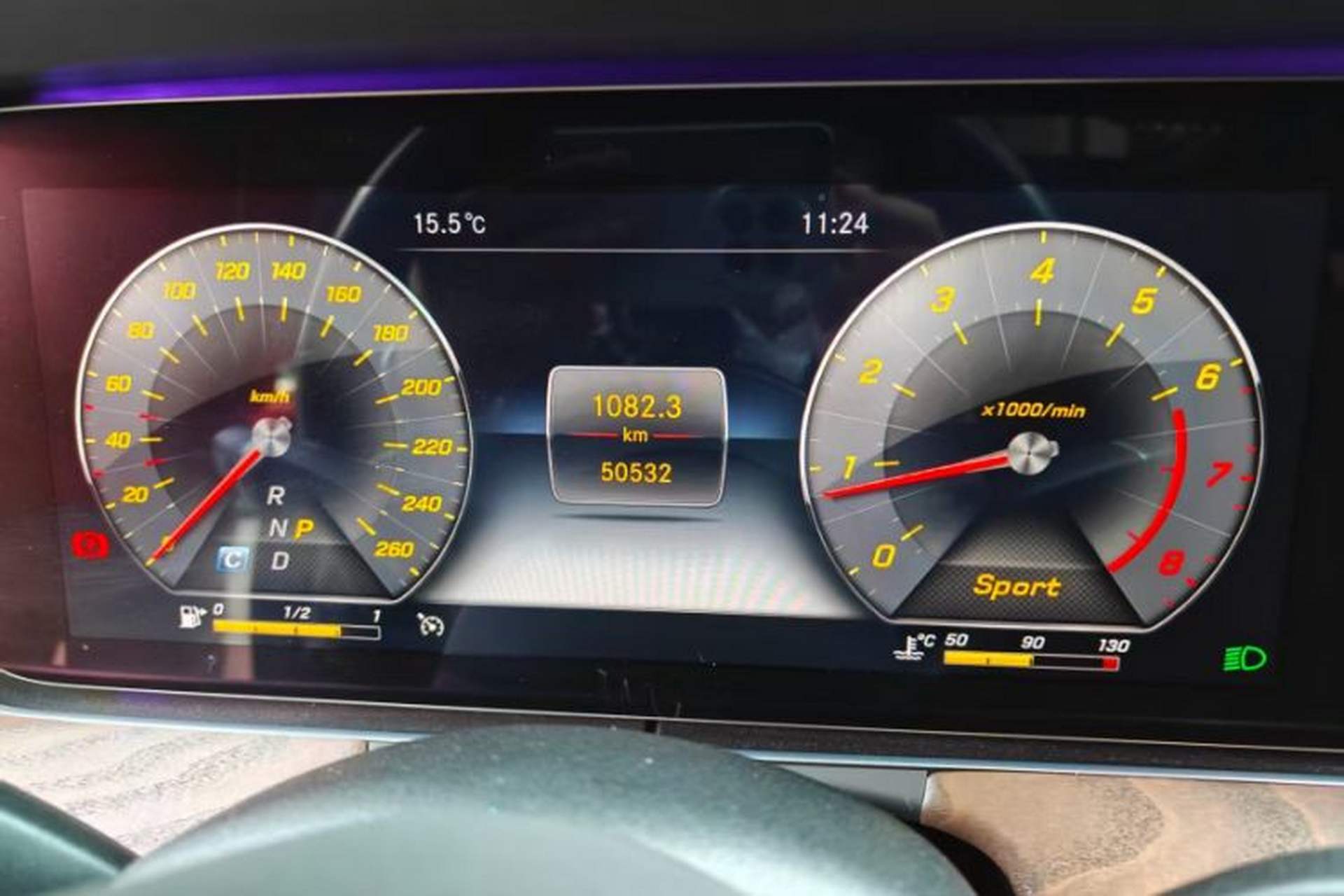 Used Mercedes-Benz E-Class 2019 E 300 L Stylish Model Odometer Close Up