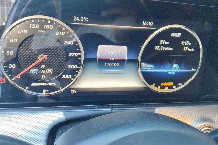 Used Mercedes-Benz E-Class  Odometer Close Up