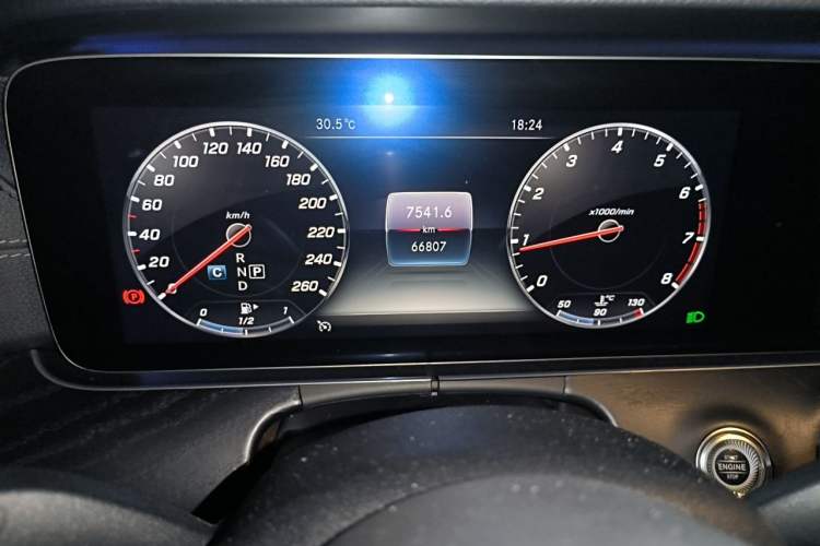 Used Mercedes-Benz E-Class 2019 E 300 L Sporty and Stylish Model Odometer Close Up
