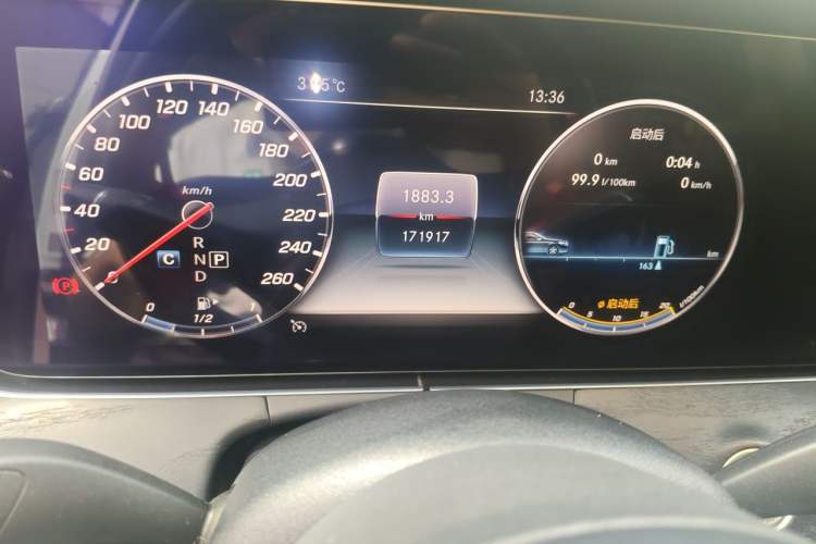 Used Mercedes-Benz E-Class 2019 E 300 L Sporty and Stylish Model Odometer Close Up
