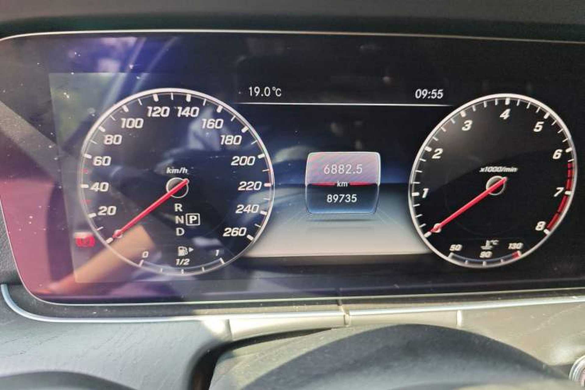 Used Mercedes-Benz E-Class 2019 E 300 L Sporty and Stylish Model Odometer Close Up