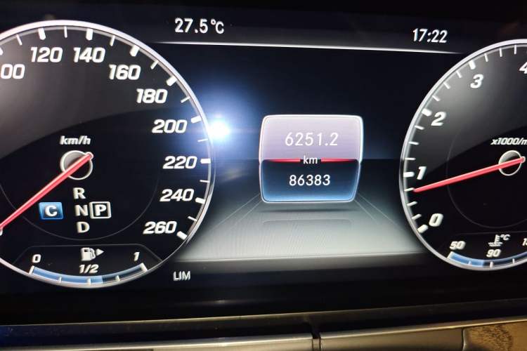Used Mercedes-Benz E-Class 2019 E 300 L Sporty and Stylish Model Odometer Close Up