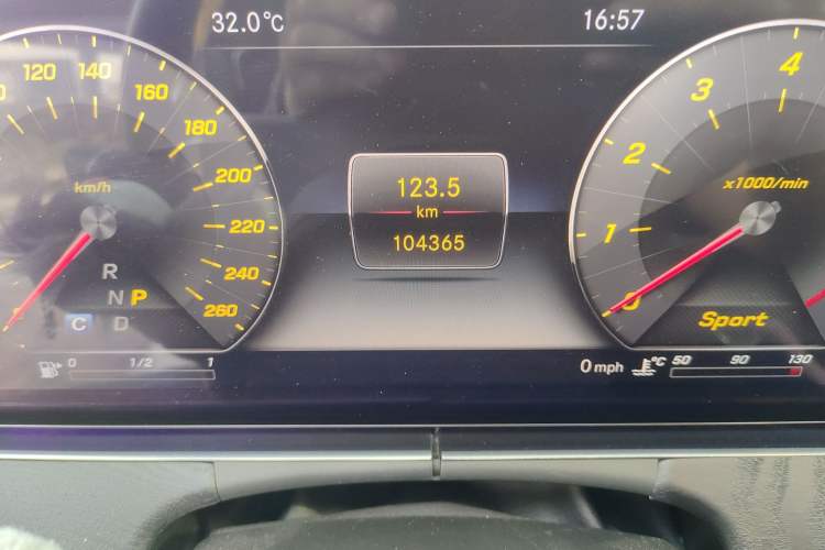Used Mercedes-Benz E-Class 2019 E 200 4MATIC Coupe Odometer Close Up