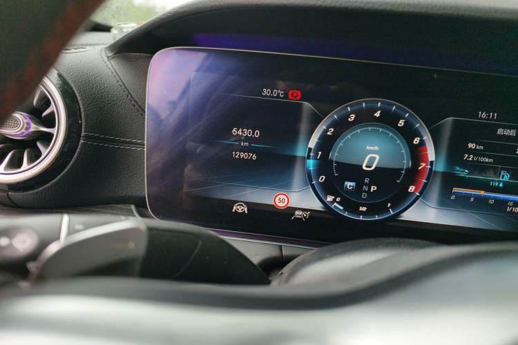 Used Mercedes-Benz E-Class 2019 E 300 L Sporty and Stylish Model Odometer Close Up