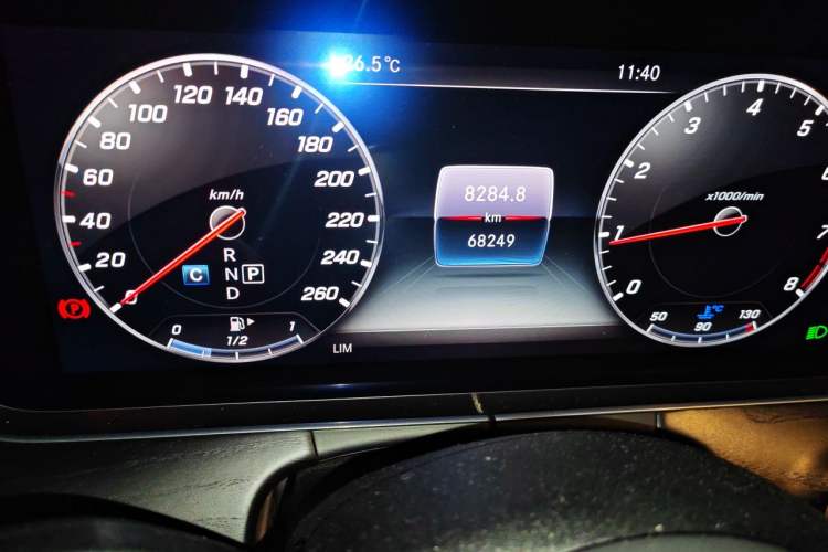 Used Mercedes-Benz E-Class 2019 E 300 L Sporty and Stylish Model Odometer Close Up
