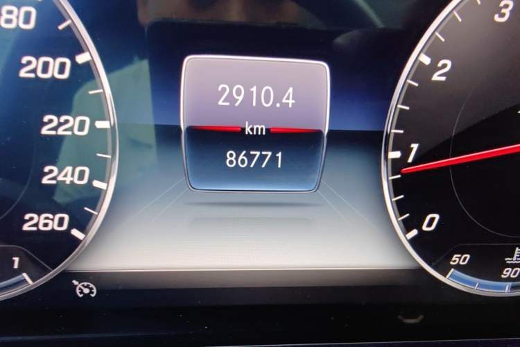Used Mercedes-Benz E-Class 2019 E 300 L Sporty and Stylish Model Odometer Close Up