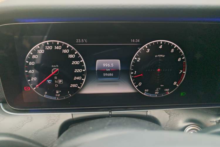 Used Mercedes-Benz E-Class 2019 E 300 L Sporty and Stylish Model Odometer Close Up