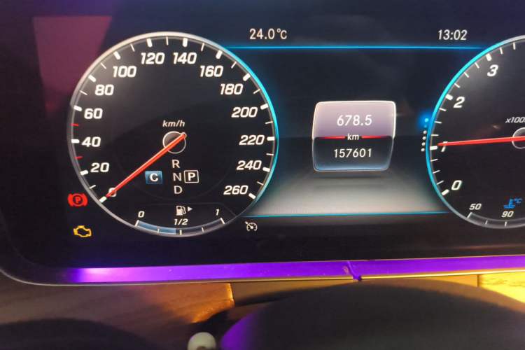 Used Mercedes-Benz E-Class 2020 E 300 L Luxury Model Odometer Close Up