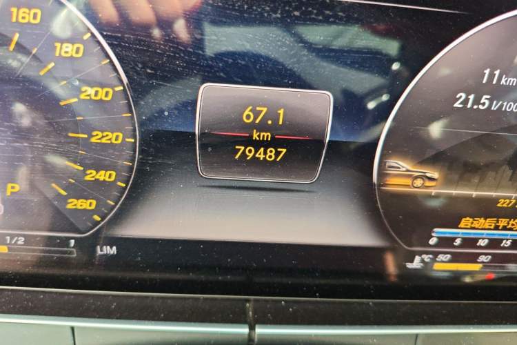 Used Mercedes-Benz E-Class 2020 E 300 L Sporty and Stylish Model Odometer Close Up