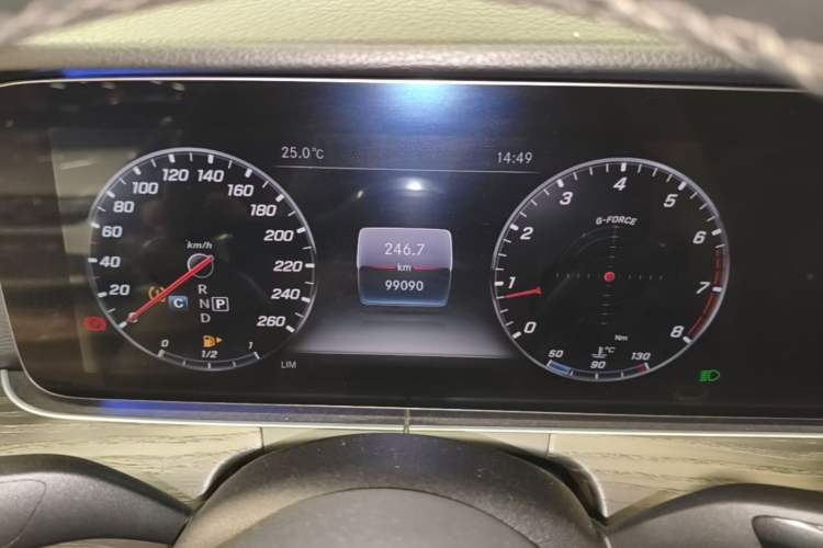 Used Mercedes-Benz E-Class 2020 E 300 L Sporty and Stylish Model Odometer Close Up