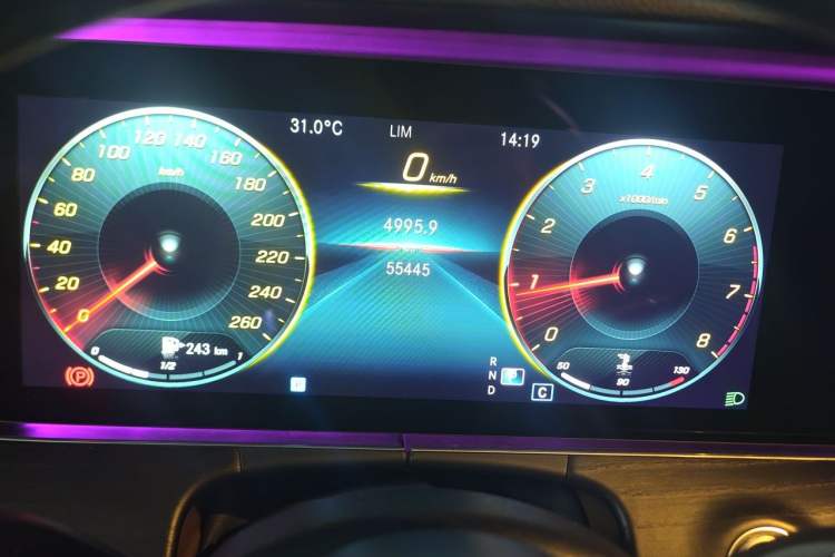 Used Mercedes-Benz E-Class 2020 E 300 L Luxury Model Odometer Close Up