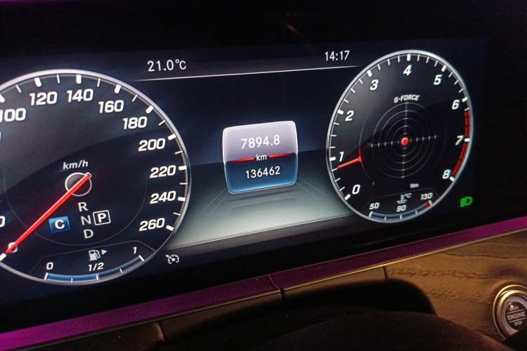 Used Mercedes-Benz E-Class 2020 E 300 L Sporty and Stylish Model Odometer Close Up