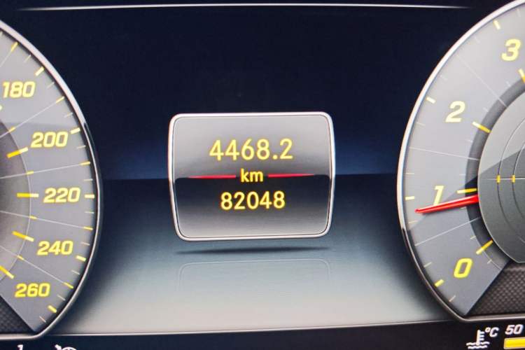 Used Mercedes-Benz E-Class 2020 E 300 L Sporty and Stylish Model Odometer Close Up