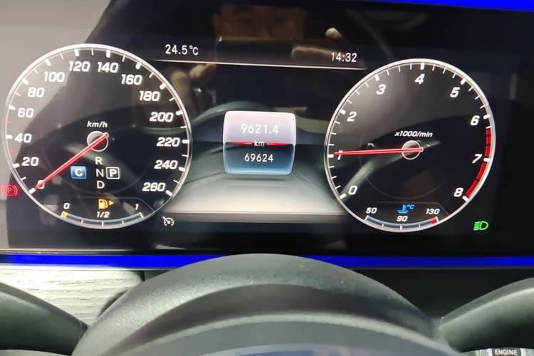 Used Mercedes-Benz E-Class 2020 E 300 L Sporty and Stylish Model Odometer Close Up