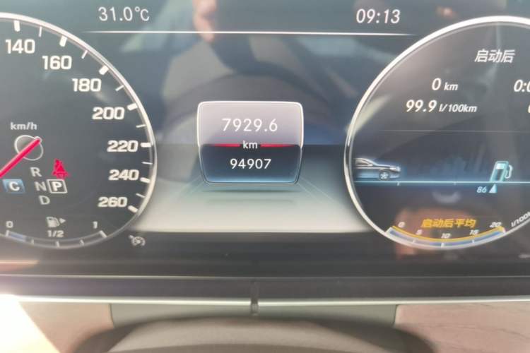 Used Mercedes-Benz E-Class 2020 E 300 L Stylish Model Odometer Close Up