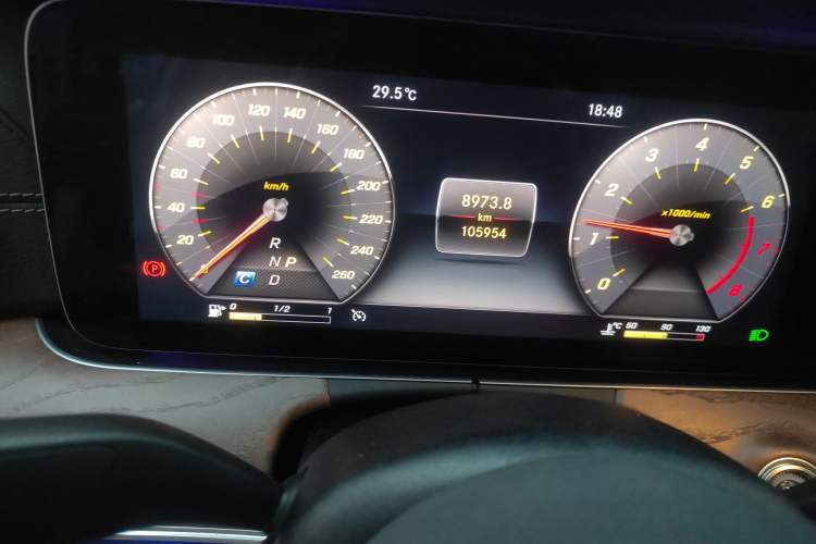 Used Mercedes-Benz E-Class 2020 E 300 L Luxury Model Odometer Close Up