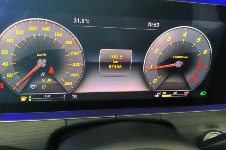 Used Mercedes-Benz E-Class 2020 E 300 L Sporty and Stylish Model Odometer Close Up
