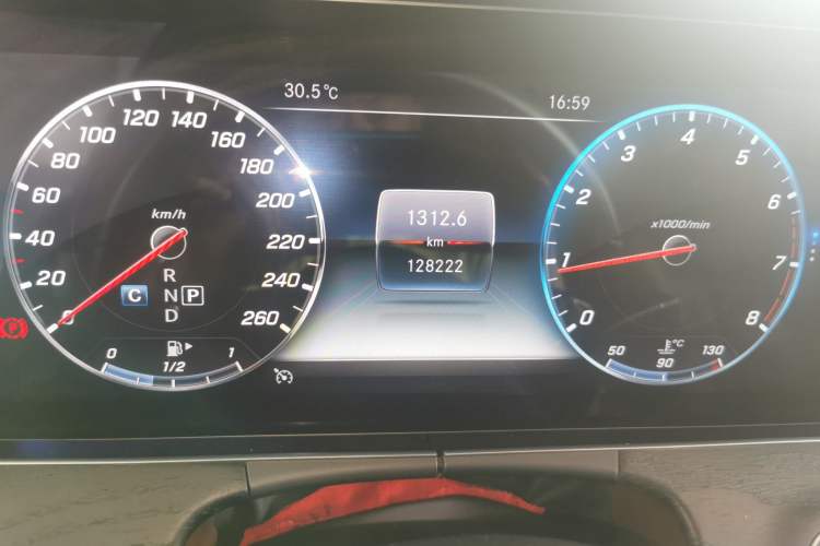 Used Mercedes-Benz E-Class 2020 E 300 L Sporty and Stylish Model Odometer Close Up
