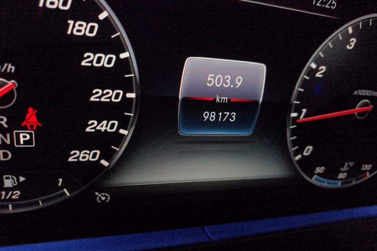 Used Mercedes-Benz E-Class 2020 E 300 L Sporty and Stylish Model Odometer Close Up