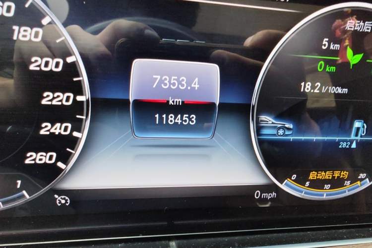 Used Mercedes-Benz E-Class 2020 E 260 L Odometer Close Up
