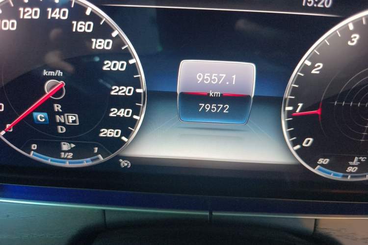 Used Mercedes-Benz E-Class 2020 E 300 L Sporty and Stylish Model Odometer Close Up
