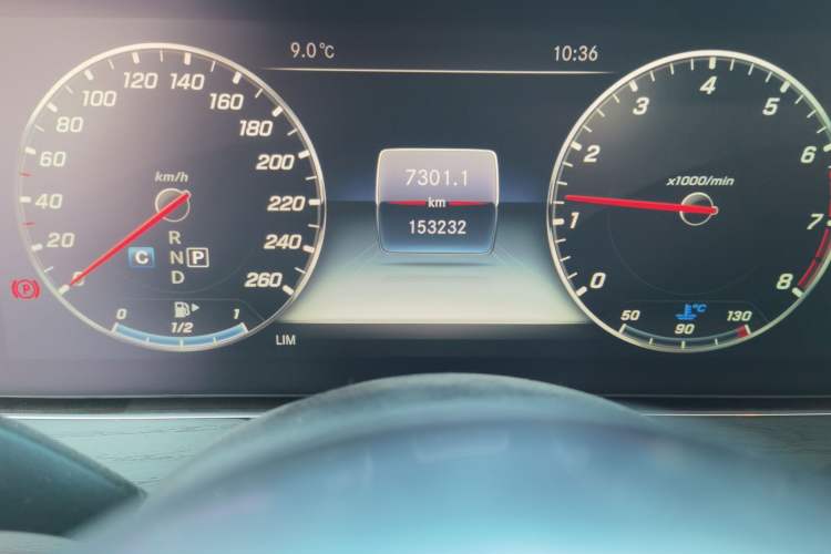 Used Mercedes-Benz E-Class 2020 E 300 L Sporty and Stylish Model Odometer Close Up
