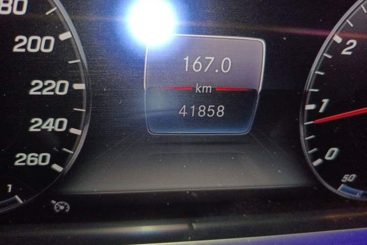 Used Mercedes-Benz E-Class 2020 E 300 L Sporty and Stylish Model Odometer Close Up