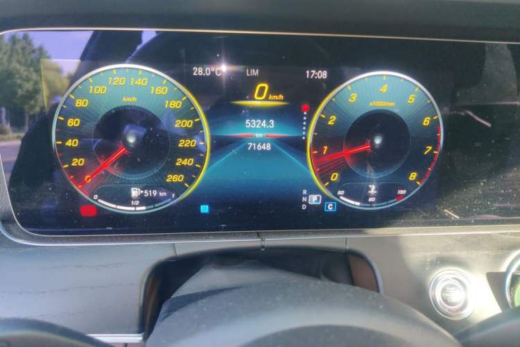 Used Mercedes-Benz E-Class 2021 E 300 L Sporty and Stylish Model Odometer Close Up