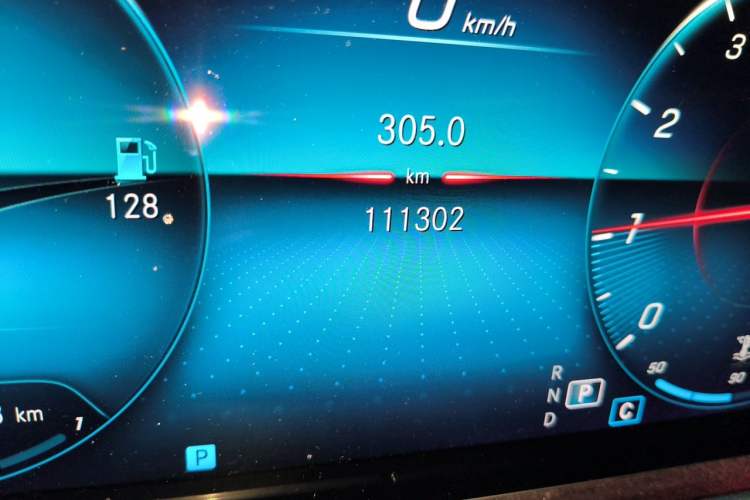 Used Mercedes-Benz E-Class 2021 E 300 L Sporty and Stylish Model Odometer Close Up