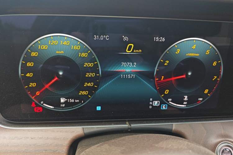 Used Mercedes-Benz E-Class 2021 E 300 L Stylish Model Odometer Close Up