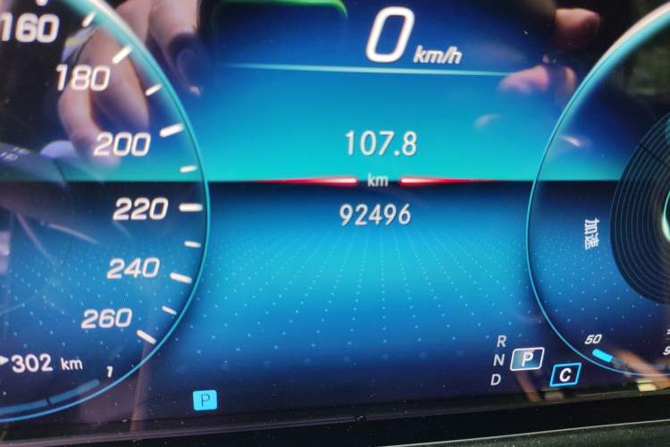 Used Mercedes-Benz E-Class 2021 E 300 L Luxury Model Odometer Close Up