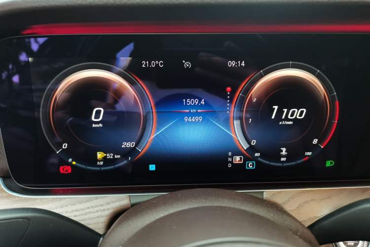 Used Mercedes-Benz E-Class 2021 E 300 L Sporty and Stylish Model Odometer Close Up