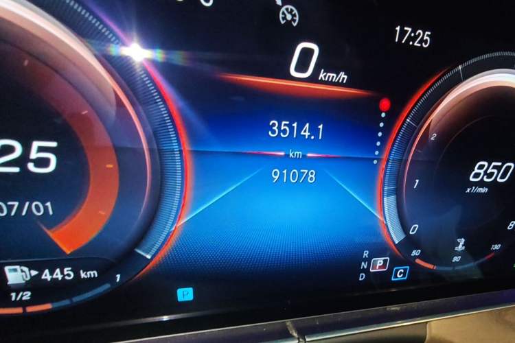 Used Mercedes-Benz E-Class 2021 E 300 L Sporty and Stylish Model Odometer Close Up