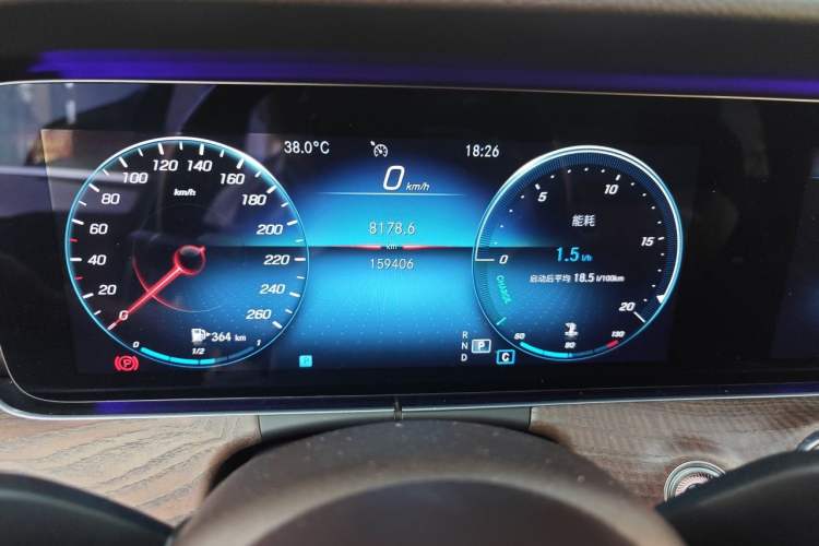 Used Mercedes-Benz E-Class 2021 E 300 L Luxury Model Odometer Close Up