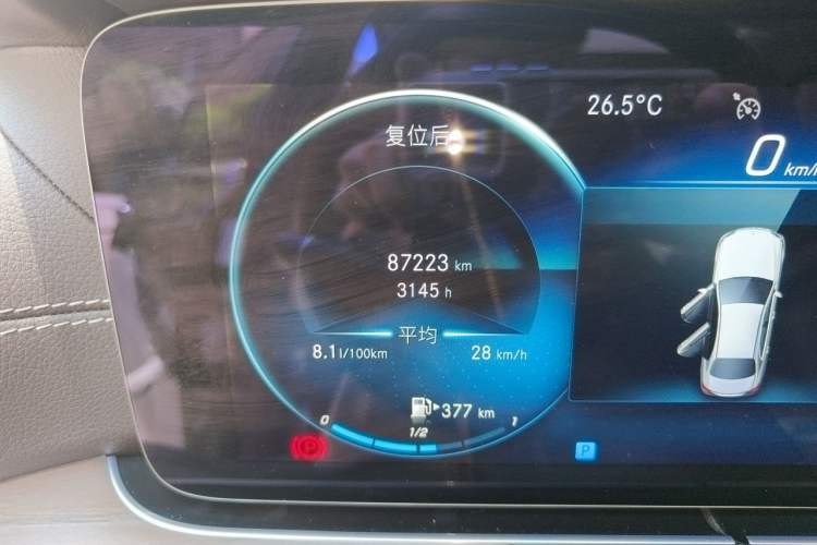 Used Mercedes-Benz E-Class 2021 E 300 L Stylish Model Odometer Close Up