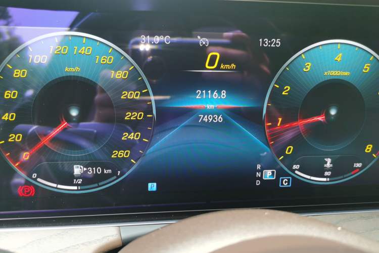 Used Mercedes-Benz E-Class 2021 E 300 L Luxury Model Odometer Close Up